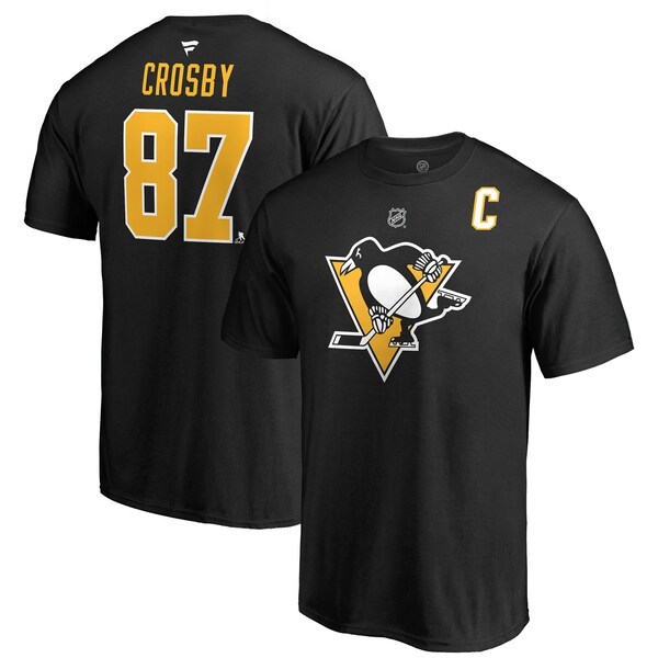 Sidney Crosby Pittsburgh Penguins Fanatics Branded Authentic Stack Name & Number T-Shirt - Black