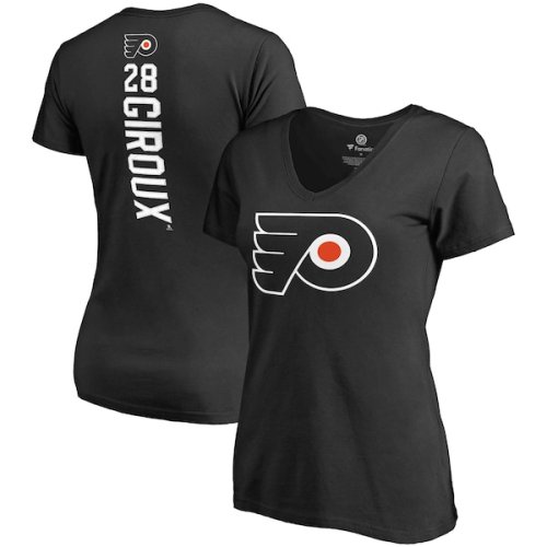 Claude Giroux Philadelphia Flyers Fanatics Branded Women's Plus Size Backer Name & Number V-Neck T-Shirt - Black
