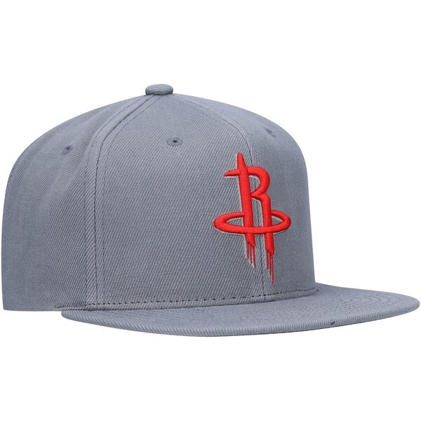 Houston Rockets Mitchell & Ness Central Snapback Hat - Charcoal