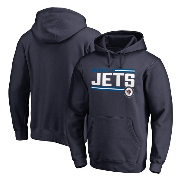 Winnipeg Jets Fanatics Branded Iconic Collection On Side Stripe Pullover Hoodie - Navy