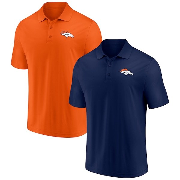 Denver Broncos Fanatics Branded Home and Away 2-Pack Polo Set - Navy/Orange