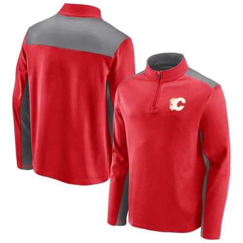 Calgary Flames Fanatics Branded Team Primary Logo Quarter-Zip Jacket - Red