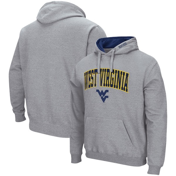 West Virginia Mountaineers Colosseum Arch & Logo 3.0 Pullover Hoodie - Heathered Gray