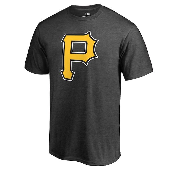 Pittsburgh Pirates Fanatics Branded Primary Logo T-Shirt - Heathered Charcoal