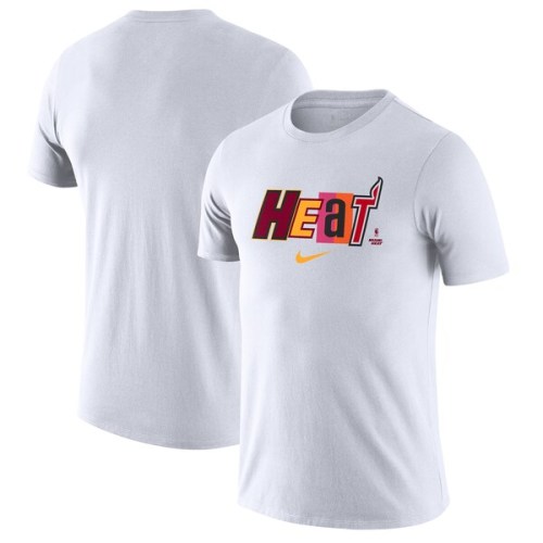 Miami Heat Nike 2021/22 City Edition Essential Wordmark Collage T-Shirt - White