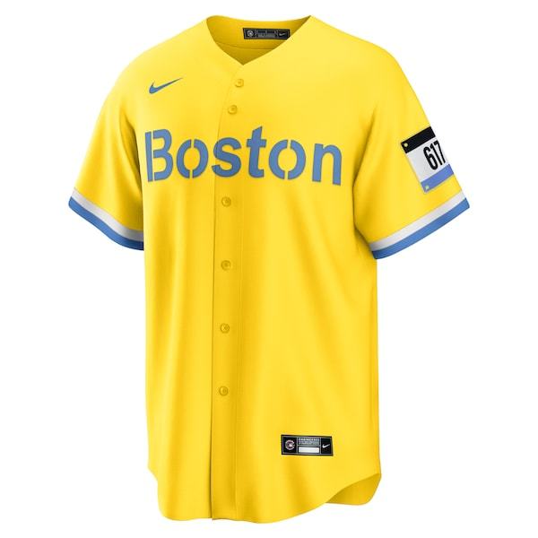 Boston Red Sox Nike 2021 City Connect Replica Jersey - Gold/Light Blue