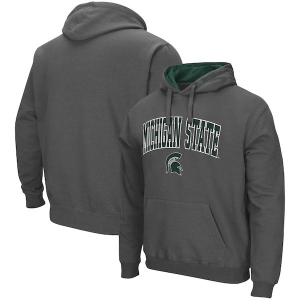 Michigan State Spartans Colosseum Arch & Logo 3.0 Pullover Hoodie - Charcoal
