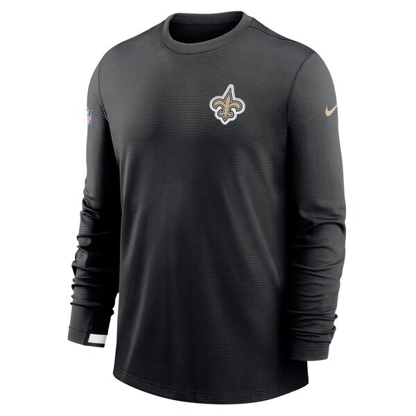 New Orleans Saints Nike Sideline Logo Performance Pullover Sweatshirt - Black