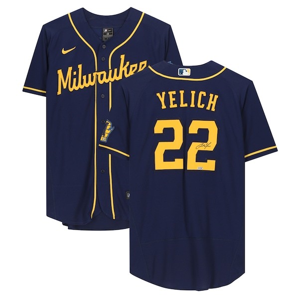 Christian Yelich Milwaukee Brewers Fanatics Authentic Autographed Blue Alternate Nike Authentic Jersey