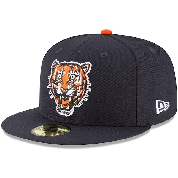 Detroit Tigers New Era Cooperstown Collection Logo 59FIFTY Fitted Hat - Navy