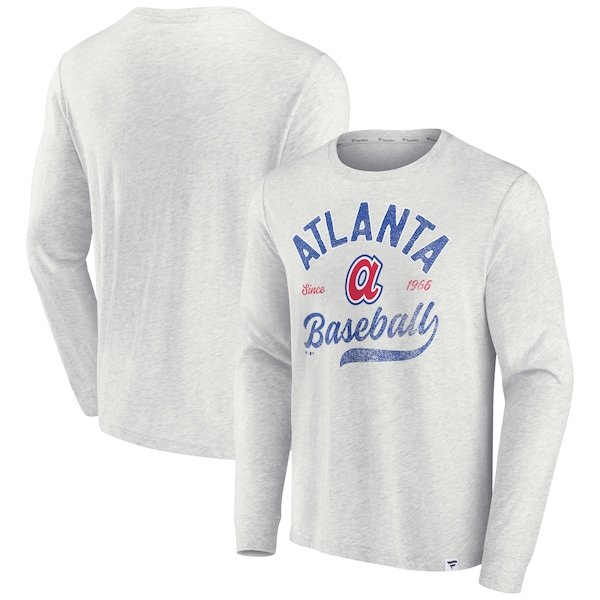 Atlanta Braves Fanatics Branded True Classics Game Maker Long Sleeve T-Shirt - Heathered Gray