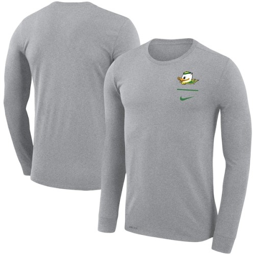 Oregon Ducks Nike Logo Stack Legend Performance Long Sleeve T-Shirt - Gray