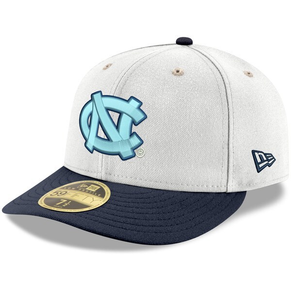 North Carolina Tar Heels New Era Basic Low Profile 59FIFTY Fitted Hat - White/Navy