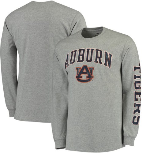 Auburn Tigers Fanatics Branded Distressed Arch Over Logo Long Sleeve Hit T-Shirt - Gray