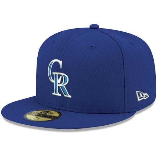 Colorado Rockies New Era Logo White 59FIFTY Fitted Hat - Royal