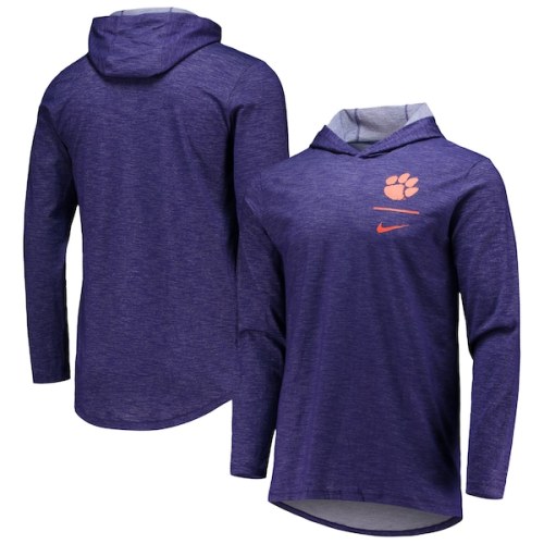 Clemson Tigers Nike Slub Space-Dye Performance Long Sleeve Hoodie T-Shirt - Purple