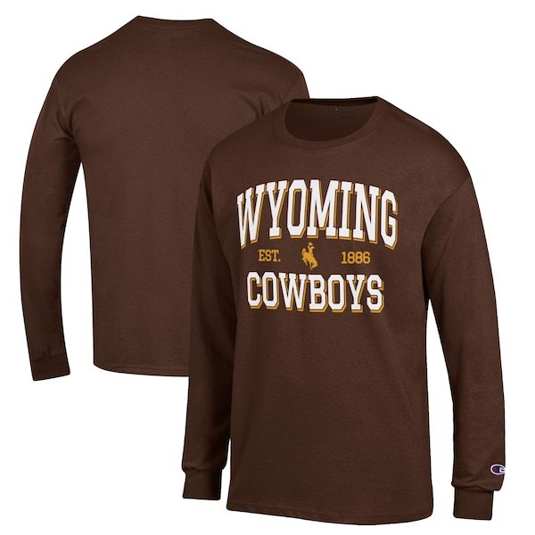 Wyoming Cowboys Champion Jersey Est. Date Long Sleeve T-Shirt - Brown