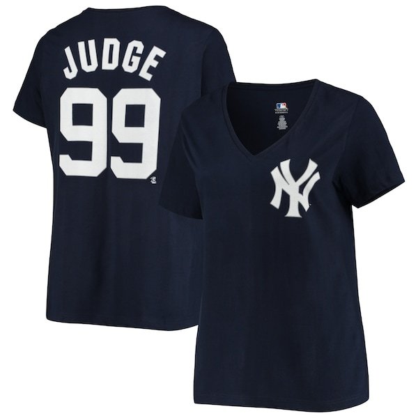 Aaron Judge New York Yankees Women's Plus Size Name & Number V-Neck T-Shirt - Navy