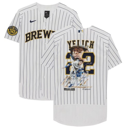 Christian Yelich Milwaukee Brewers Fanatics Authentic Autographed Nike Jersey Hand-Painted by David Arrigo - Limited Edition of 1 - White