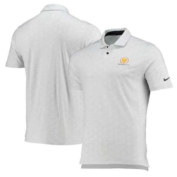 2022 Presidents Cup Nike Vapor Jacquard Polo - White/Gray