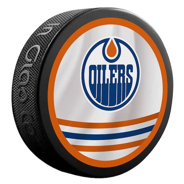 Edmonton Oilers Fanatics Authentic Unsigned Inglasco Reverse Retro Logo Hockey Puck