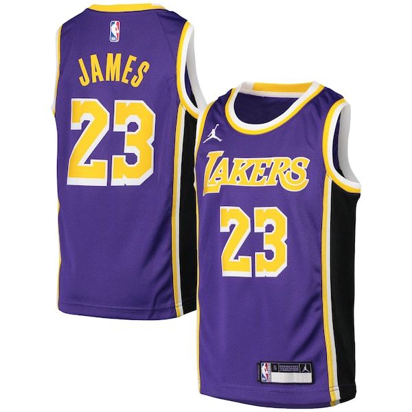 LeBron James Los Angeles Lakers Jordan Brand Youth 2020/21 Swingman Player Jersey - Statement Edition - Purple