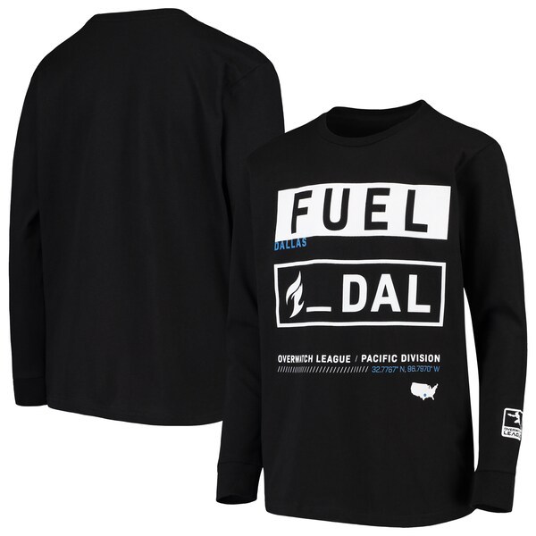 Dallas Fuel Youth Overwatch League Double Down Long Sleeve T-Shirt - Black