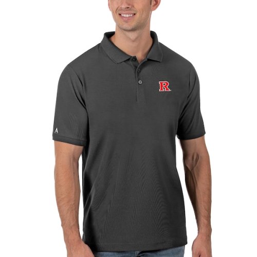 Rutgers Scarlet Knights Antigua Legacy Pique Polo - Anthracite
