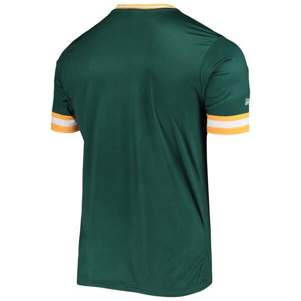 Oakland Athletics Stitches Cooperstown Collection V-Neck Team Color Jersey - Green/Yellow