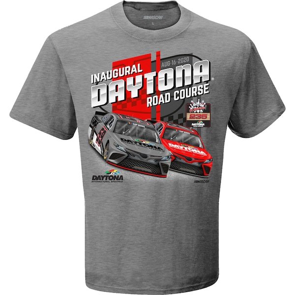 Daytona International Speedway Checkered Flag 2020 Go Bowling 235 Inaugural Daytona Road Course T-Shirt - Heather Gray