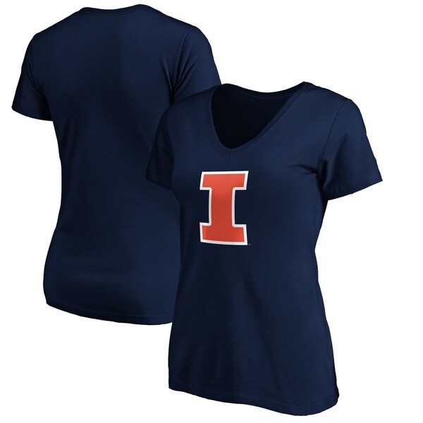 Illinois Fighting Illini Fanatics Branded Women's Primary Logo V-Neck T-Shirt - Navy