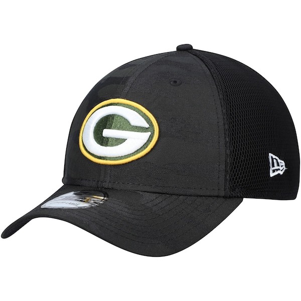 Green Bay Packers New Era Camo Tone 39THIRTY Flex Hat - Black
