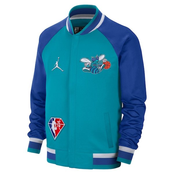 Charlotte Hornets Jordan Brand 2021/22 City Edition Therma Flex Showtime Full-Zip Bomber Jacket - Teal/Blue