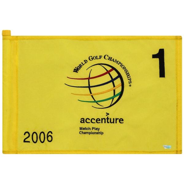 PGA TOUR Fanatics Authentic Event-Used #1 Yellow Pin Flag from The Accenture Match Play Championship on February 23rd to 26th, 2006