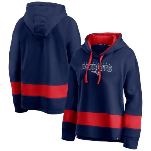 New England Patriots Fanatics Branded Women's Colors of Pride Colorblock Pullover Hoodie - Navy/Red