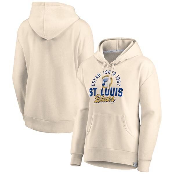 St. Louis Blues Fanatics Branded Women's Carry the Puck Pullover Hoodie Sweatshirt - Oatmeal