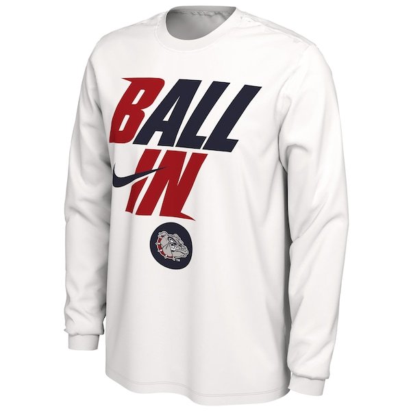 Gonzaga Bulldogs Nike Ball In Bench Long Sleeve T-Shirt - White