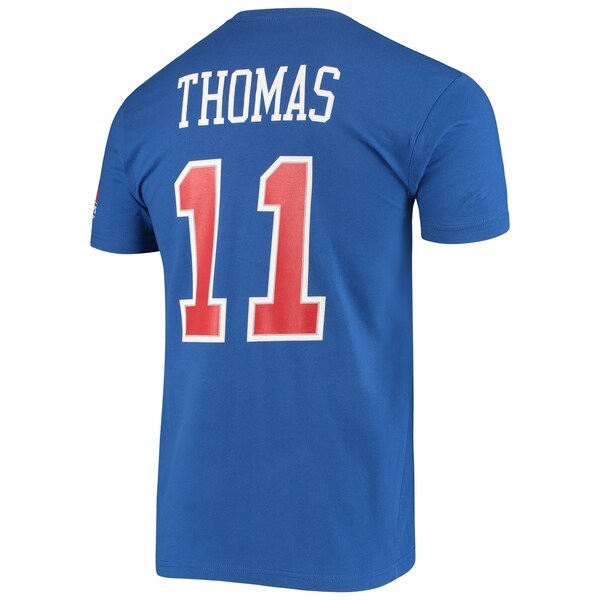 Isiah Thomas Detroit Pistons Mitchell & Ness Hardwood Classics Stitch Name & Number T-Shirt - Blue