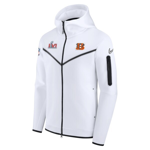 Cincinnati Bengals Nike Super Bowl LVI Bound White Diamond Collection Tech Fleece Full-Zip Jacket - White