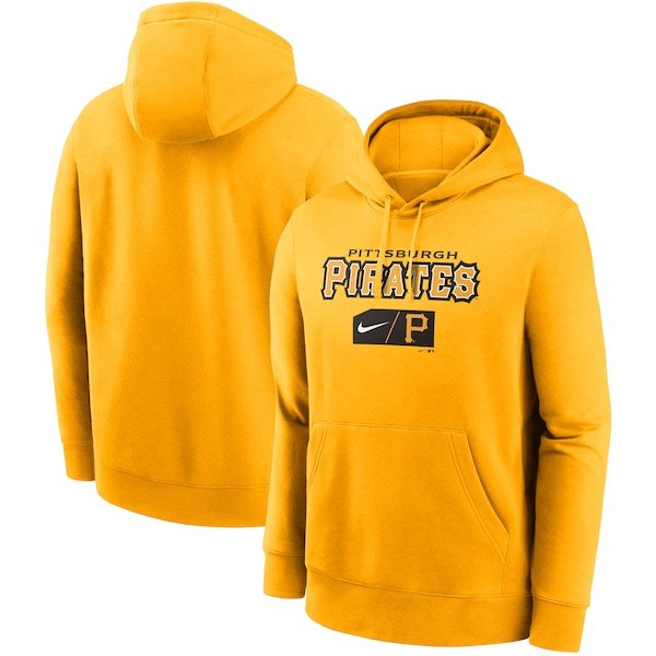 Pittsburgh Pirates Nike Team Lettering Club Pullover Hoodie - Gold