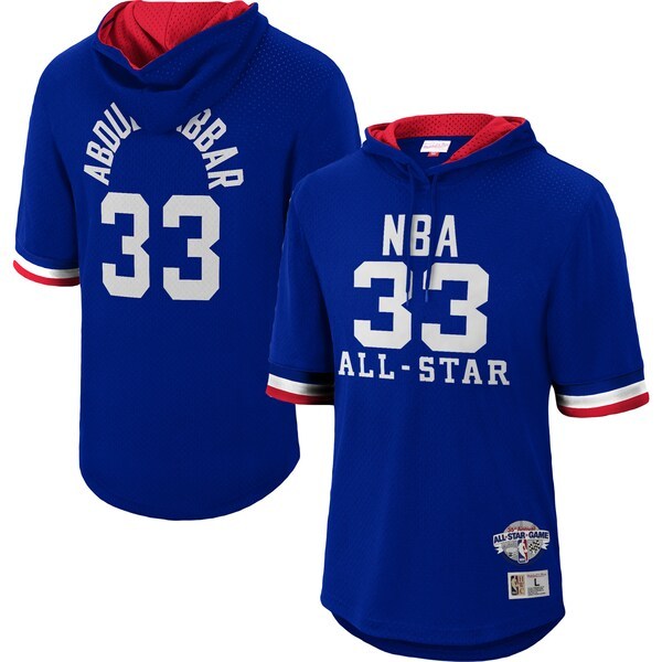 Kareem Abdul-Jabbar Western Conference Mitchell & Ness 1985 All-Star Game Name & Number Short Sleeve Hoodie - Royal