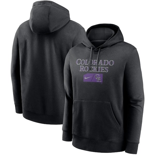 Colorado Rockies Nike Team Lettering Club Pullover Hoodie - Black