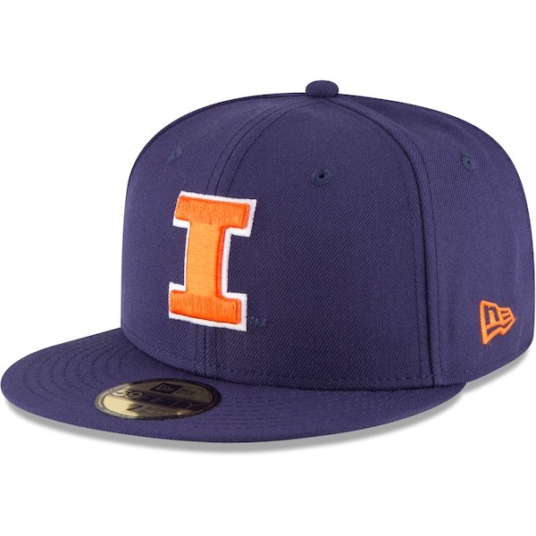 Illinois Fighting Illini New Era Logo Basic 59FIFTY Fitted Hat - Navy