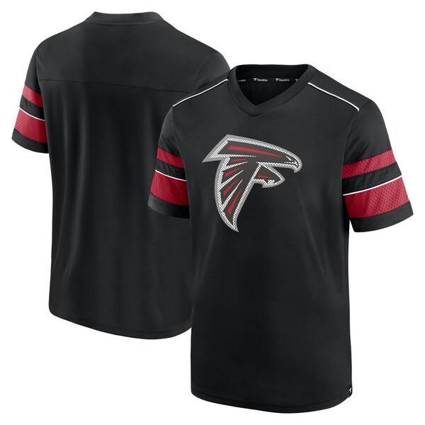 Atlanta Falcons Fanatics Branded Textured Hashmark V-Neck T-Shirt - Black