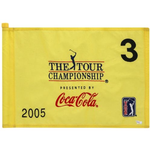 PGA TOUR Fanatics Authentic Event-Used #3 Yellow Pin Flag from THE TOUR Championship on November 3rd to 6th, 2005