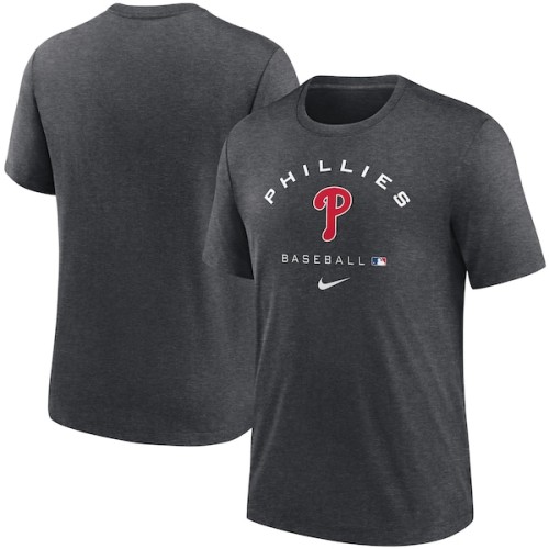 Philadelphia Phillies Nike Authentic Collection Tri-Blend Performance T-Shirt - Heathered Charcoal