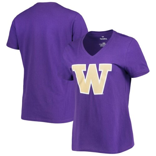 Washington Huskies Fanatics Branded Women's Primary Logo V-Neck T-Shirt - Purple