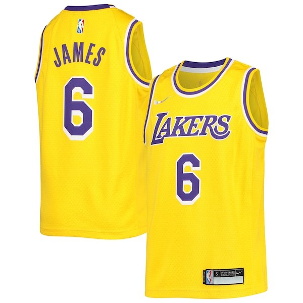 LeBron James Los Angeles Lakers Nike Youth 2021/22 Diamond Swingman Jersey - Icon Edition - Gold