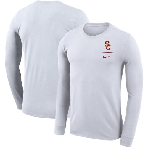 USC Trojans Nike Logo Stack Legend Performance Long Sleeve T-Shirt - White