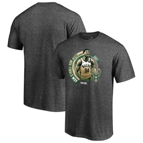 Giannis Antetokounmpo Milwaukee Bucks Fanatics Branded 2021 NBA Finals Champions MVP Crossover T-Shirt - Charcoal